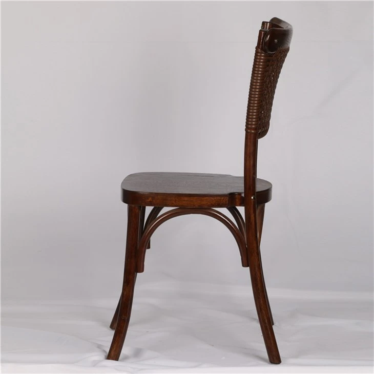 wood cane rattan weave high back chair