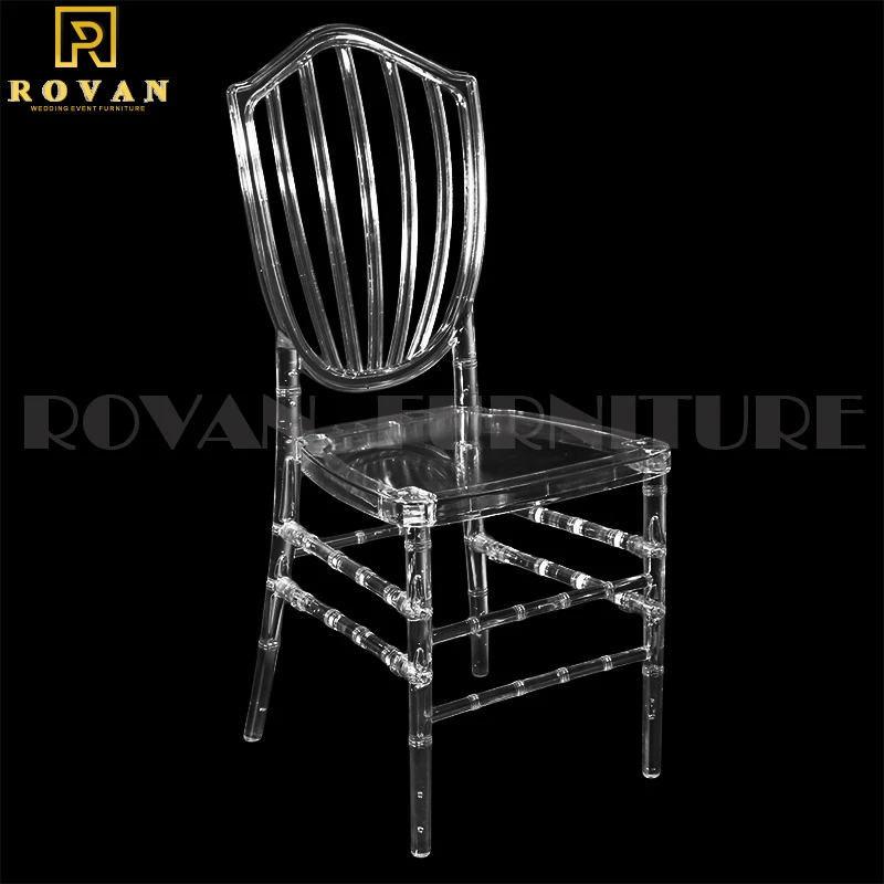 Clear Crystal Transparent Acrylic Fan Back Chair