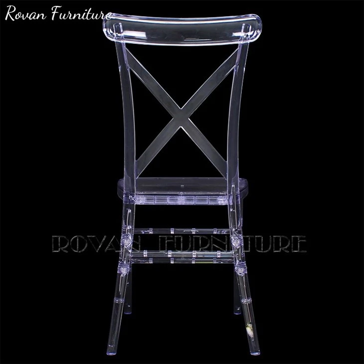 clear plastic cross back chair