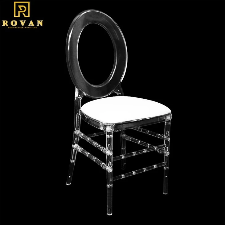 transparent plastic O back wedding chair