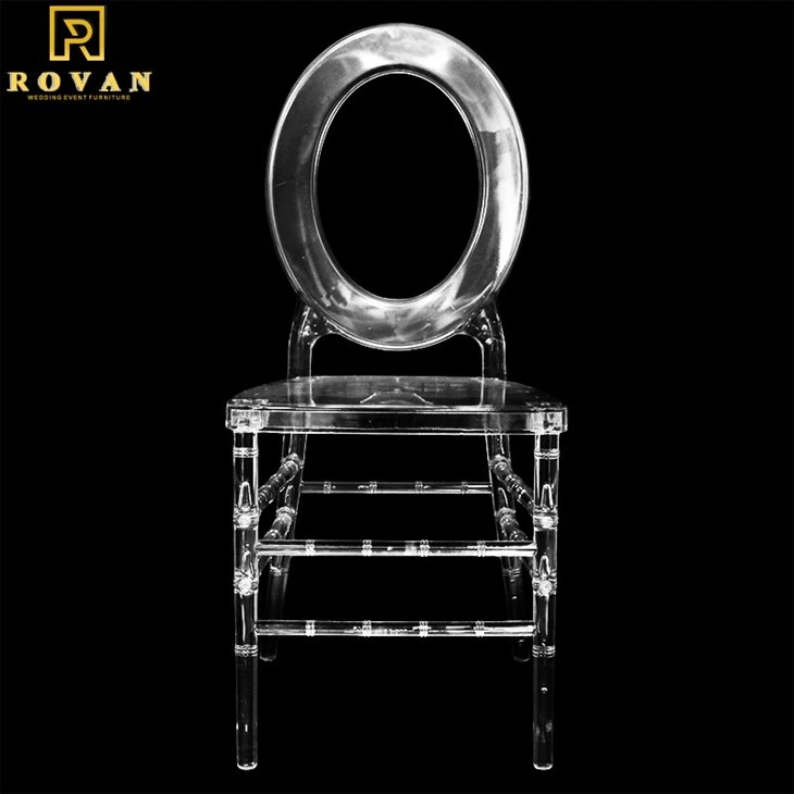 clear transparent plastic O back wedding chair