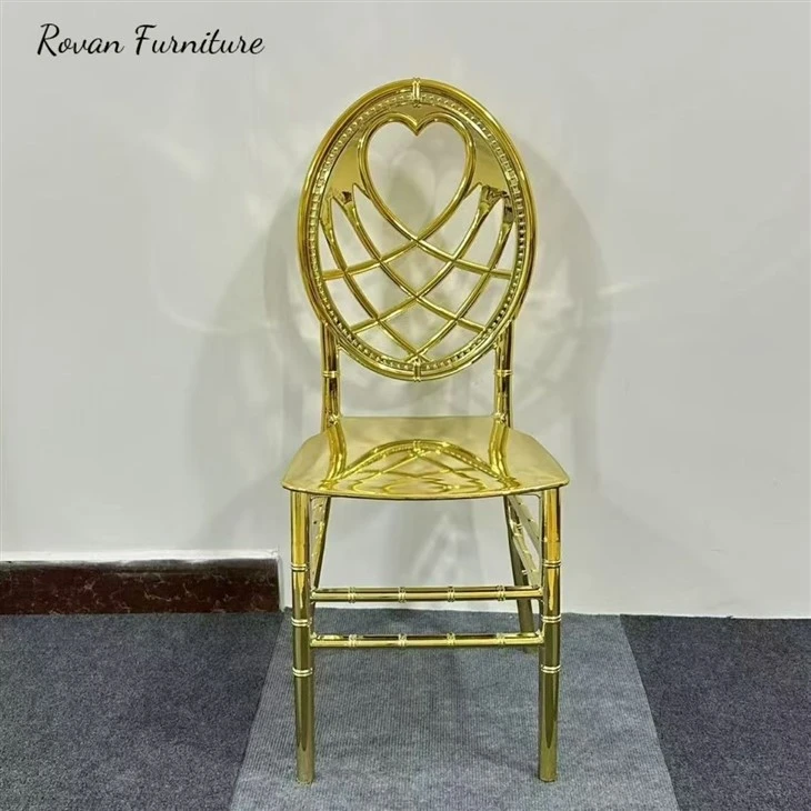 Electroplating PP Resin Heart Shaped Chair