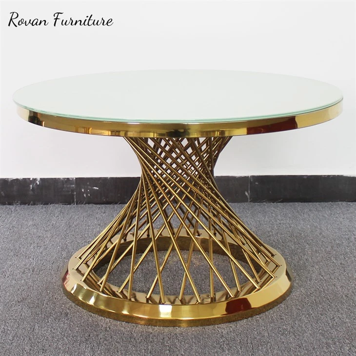 Event Luxury Gold Stainless Steel Round Cake Table