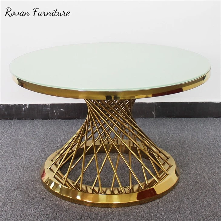 Event Luxury Gold Stainless Steel Round Cake Table