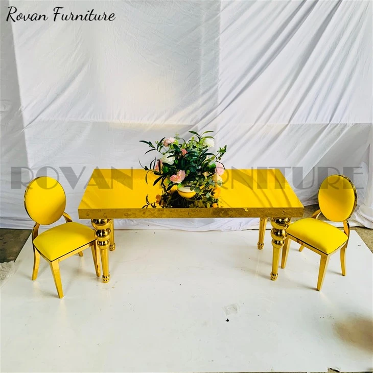 Gold Acrylic Kid Dining Table