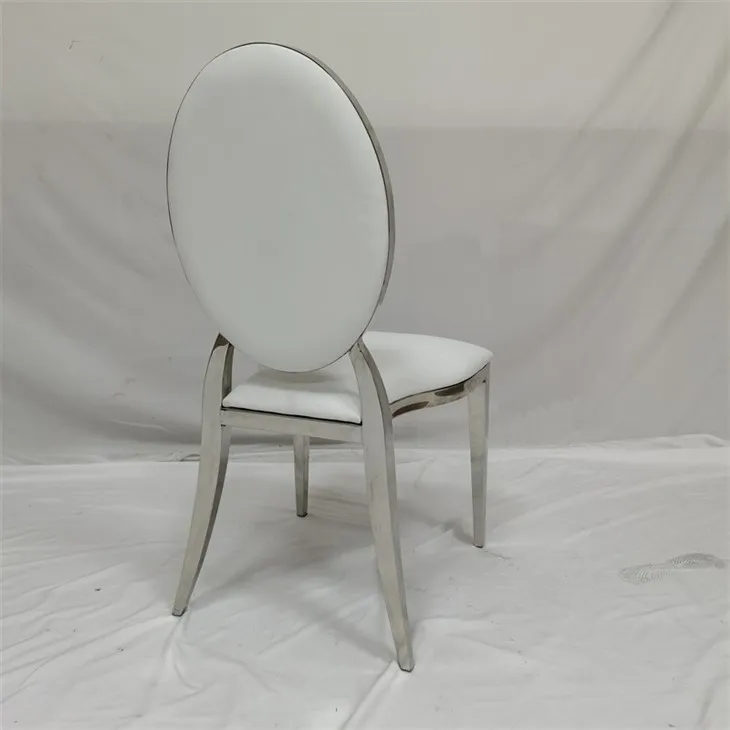 stainless steel round back wedding chair silver color