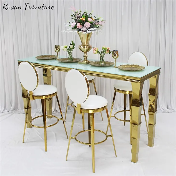 Golden Stainless Steel Bar Table