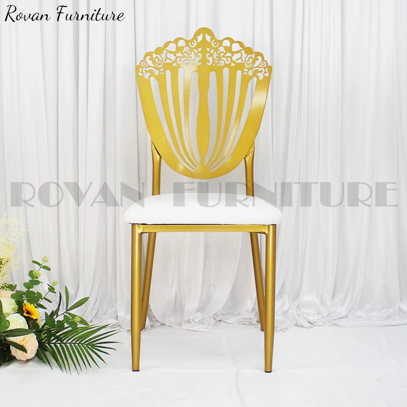 Luxury Iron Flower Back Wedding Chair