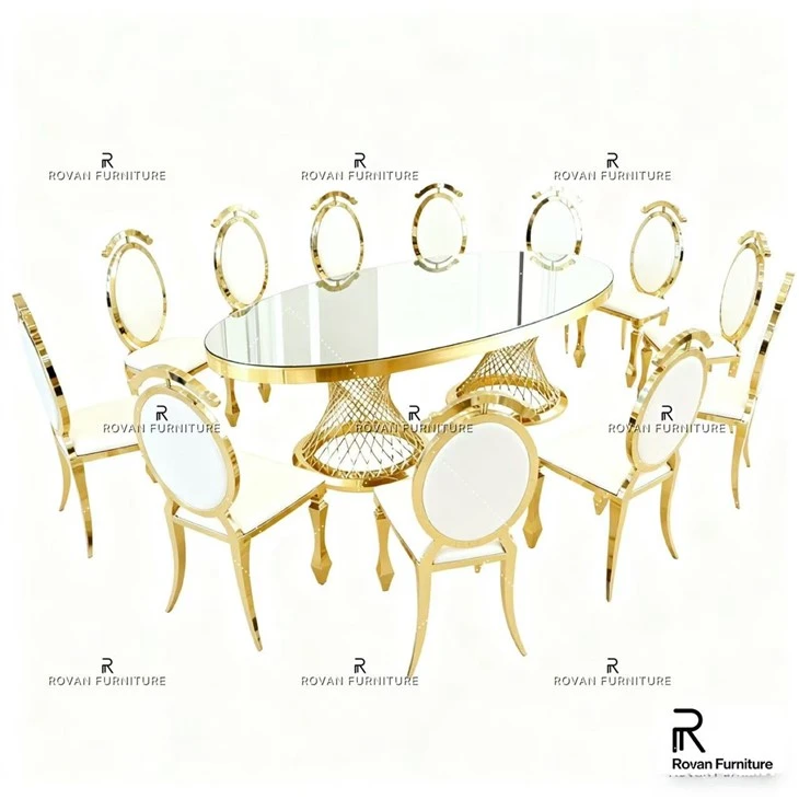 Luxury Stainless Steel Oval Dining Table best