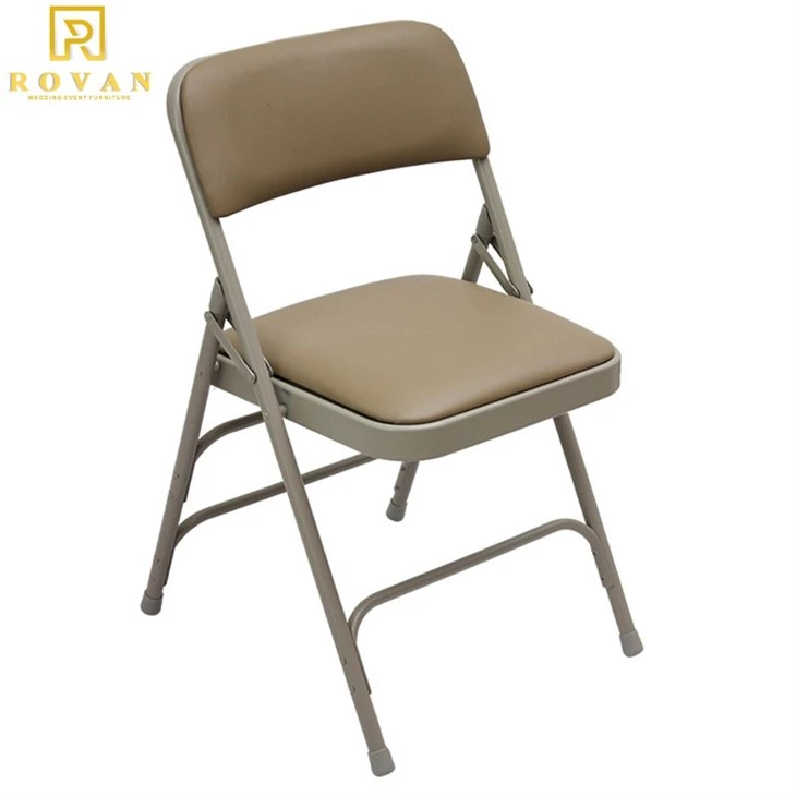 metal folding chair with cushion