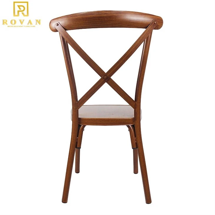 wood grain cross back wedding chair