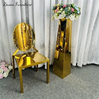 New Arrival Gold Round Back Wedding Chair
