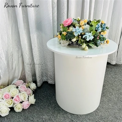 New Arrival White Stainless Steel Round Table