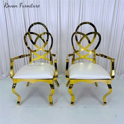 New Arrival Stainless Steel Bride And Groom Chair