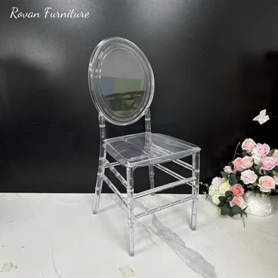 New Arrival PC Resin Round Back Monoblock Design Wedding Chair
