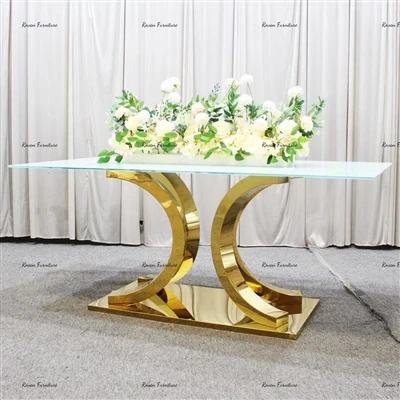 New Arrival Gold Stainless Steel Bridal Table