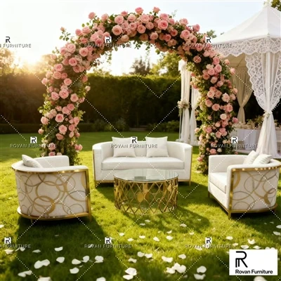 New Arrival Stainless Steel Wedding Sofa Set