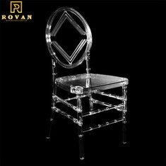Clear Transparent Plastic Resin Diamond Wedding Chair
