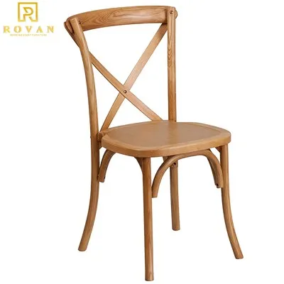 Oak Wood X Cross Back Dining Chair