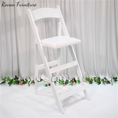 Outdoor White Folding High Bar Stools
