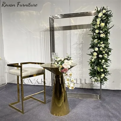 Wedding Silver Stainless Steel Square Backdrop