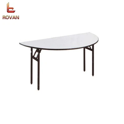 White Half Round Banquet Table