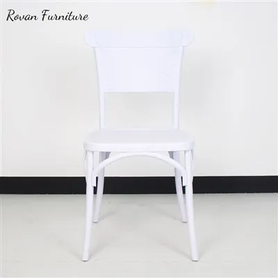 White Plastic Resin Square Mesh Back Banquet Chair