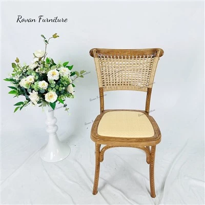 Wood Grain Finish Plastic Rattan Chair