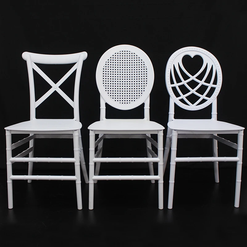 Stackable Event White Resin Chiavari Chairs