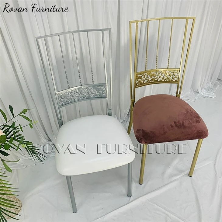 stackable metal chameleon wedding chair