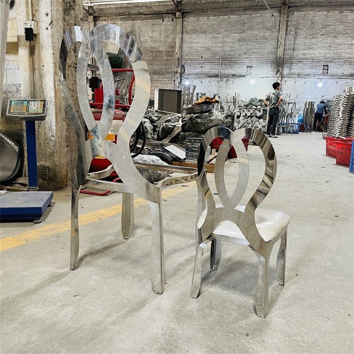 stainless steel butterfly wedding chair silver color