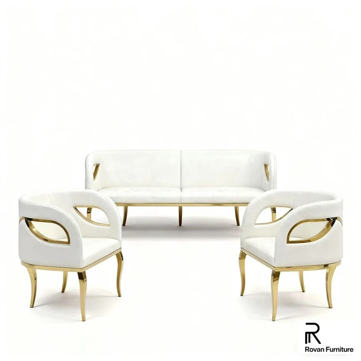 Stainless Steel Gold Wedding Sofa Set suppliers