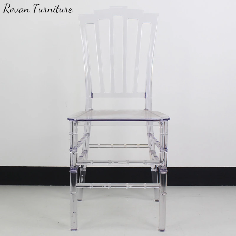Transparent Plastic Vertical Strips Wedding Chair