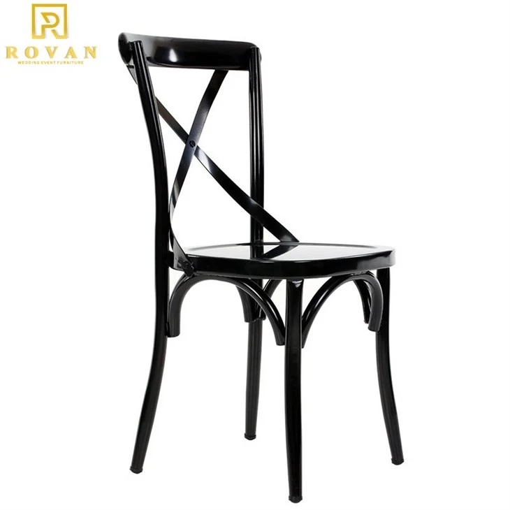 unstackable metal cross back chair