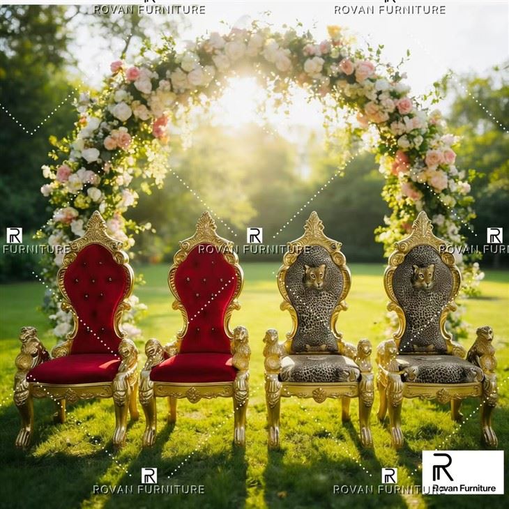 Wedding Gold Bride And Groom Chairs