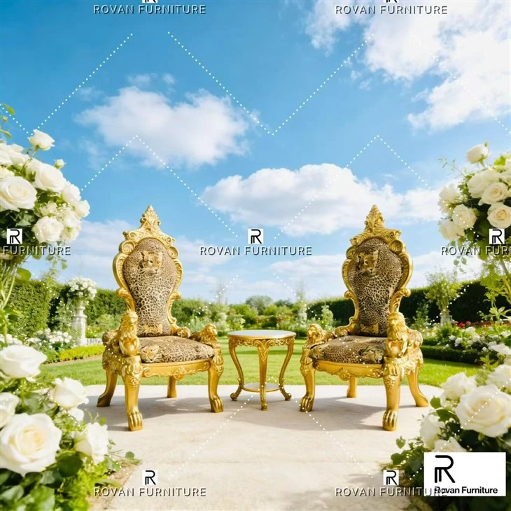 Wedding Gold Bride And Groom Chairs factory