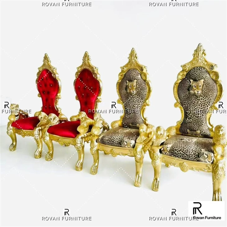 Wedding Gold Bride And Groom Chairs high quality