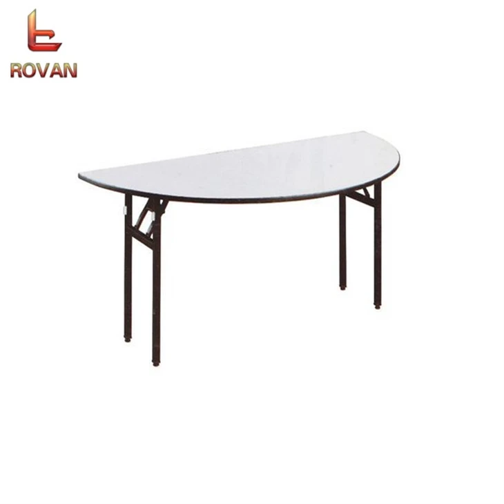White Half Round Banquet Table