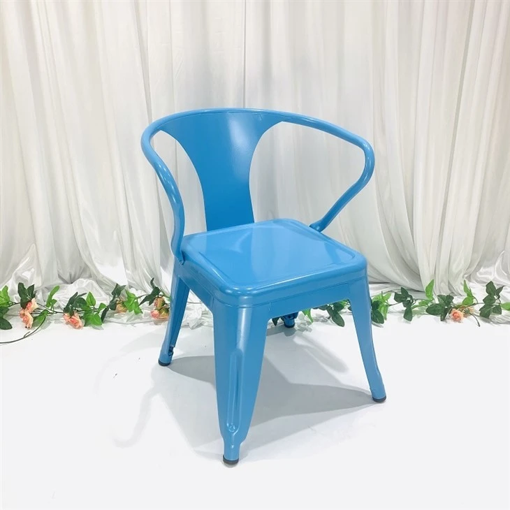 White Metal Iron Stackable Tolix Kid Chair